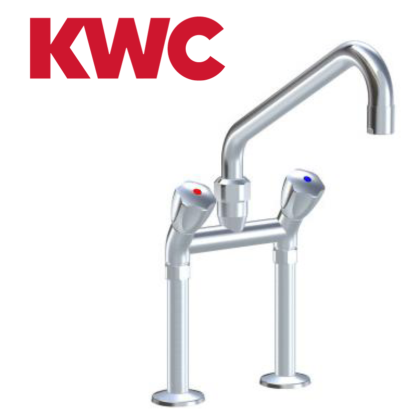 KWC Gastro K.24.42.43.000C74 3/4" Zweigriff-Gastronomiearmatur - Zweiloch - hoch - geneigt