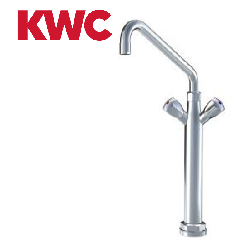 KWC Gastro K.24.41.32.000C07 Gastronomie Zweigriff-Kochblockarmatur mit Vormontagesockel