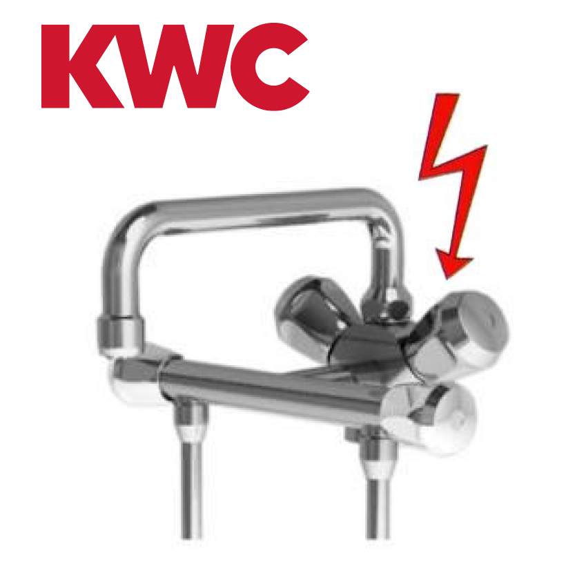 KWC Gastro 105.102 C Niederdruck-Thekenarmatur mit Unterspülrohr zweifach - Zweigriffmischer