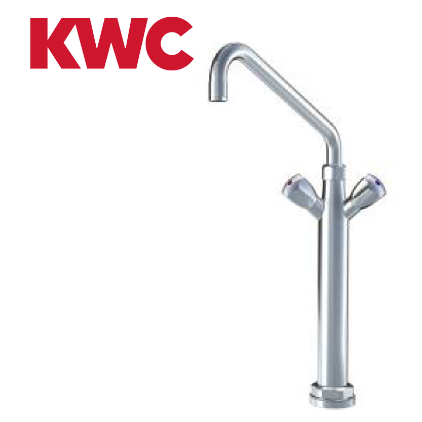 KWC Gastro K.24.41.34.000C07 Gastronomie Zweigriff-Kochblockarmatur mit Vormontagesockel